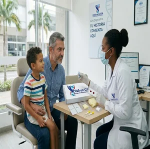 toma muestras adn abuelo nieto Prueba parentesco Abuelo- Nieto ( Crom Y)